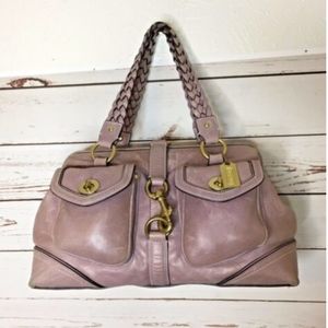 Coach Purse Large Daphne Satchel Marbled Purple